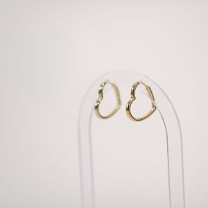 Asymmetrical Heart Hoop Earrings