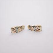 3 Tone Hoop Earrings