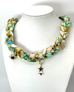 Aqua Bandana Charms Necklace