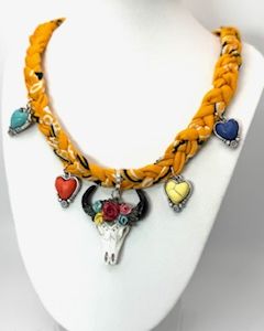 Yellow Bandana / Charms Necklace