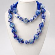 Azure Pearl Statement Necklace Set