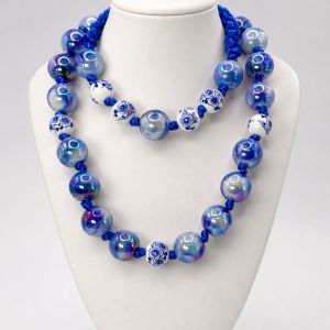 Azure Pearl Statement Necklace Set