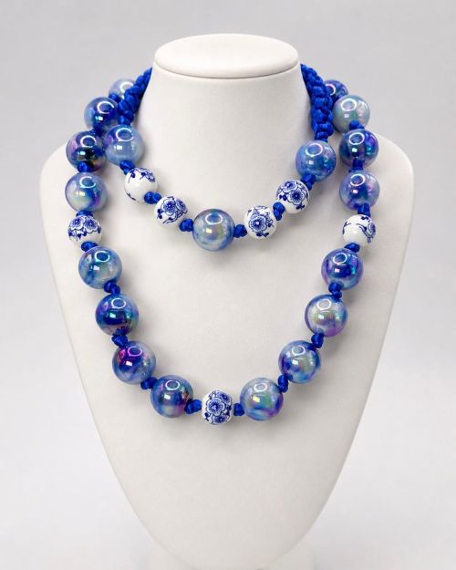 Azure Pearl Statement Necklace Set