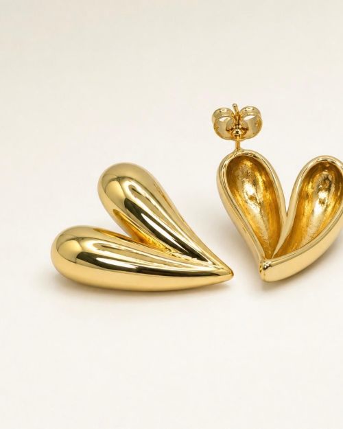 Heart Drop Statement Earrings
