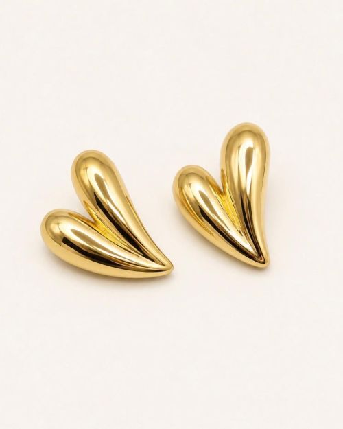 Heart Drop Statement Earrings
